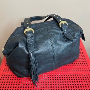 Stone Mountain, black leather, shoulder bag